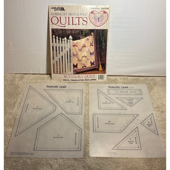 1993 Butterfly Quilt Pattern Leisure Arts With Vinyl Templates Included #199003 - Picture 2 of 4